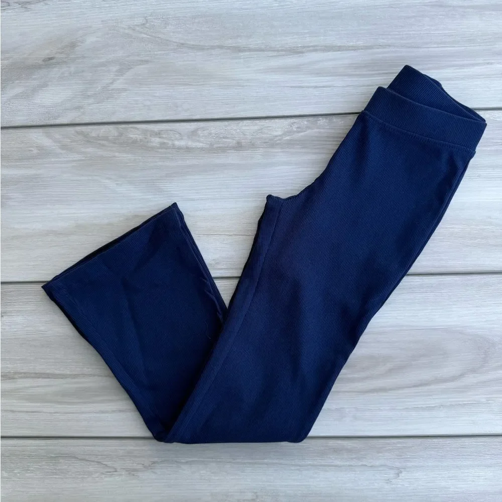 Hanna Andersson Ribbed Flare Leggings Blue Size 6/7 NWT IN PACKAGE